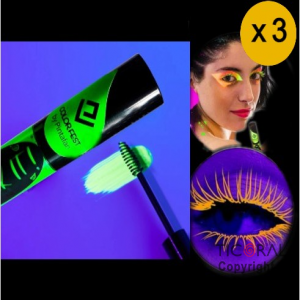 MAQUILLAJE PARA PESTAAS FLUO VERDE 10 GR (PACK X 3 UNID)